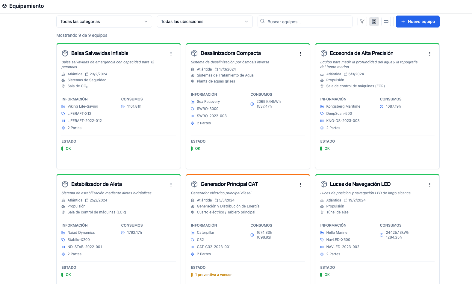 Healthy Fleet — equipos a bordo