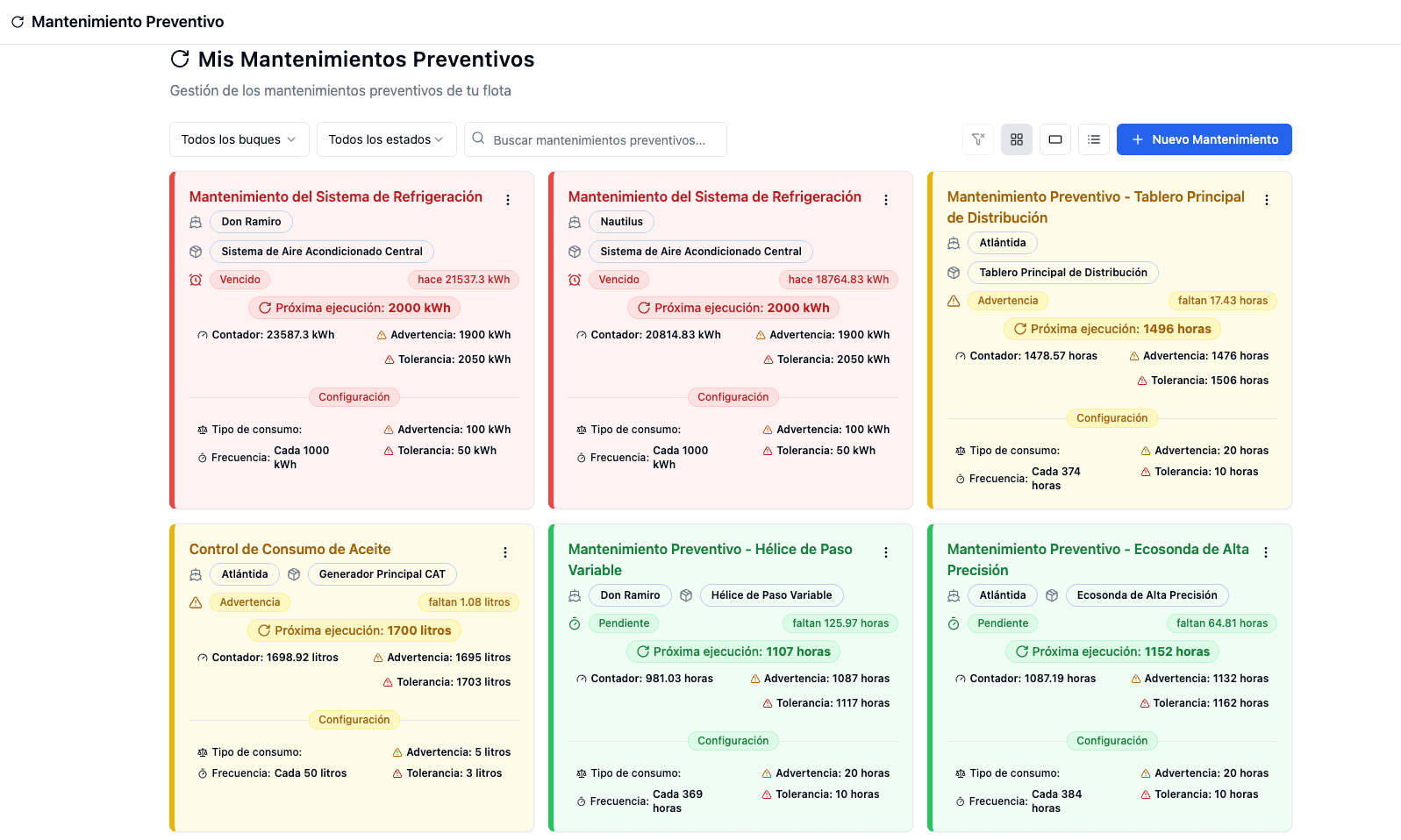 Healthy Fleet — módulo de mantenimientos